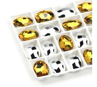 Des pierres précieuses d'eau, Strass ovales en verre AB, non thermocollants, acrylique, multicolore, plusieurs tailles, paquet à faire soi-même(Lemon AB17,8x10mm 50pcs)
