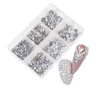 Des pierres précieuses d'eau, Strass thermocollants AB Flatback Cristal Multicolore Plusieurs tailles Boîte de 12 grilles Nail Art(22)