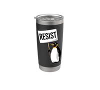 Des pingouins contre les tarifs Un pingouin drôle, pas de résistance aux droits de douane Gobelet isotherme en acier inoxydable double paroi
