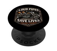 des Pipes bruyantes sauvent des Vies et embêtent Les voisins | Trike Funny Biker PopSockets PopGrip Adhésif