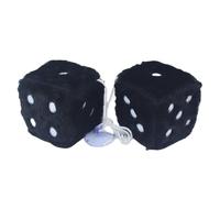 Dés poilus suspendus pour voiture Couple suspendu carré Écrous en peluche flous avec points Pendentif de voiture