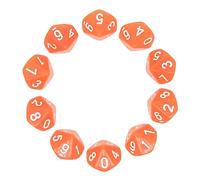 Dés Polyédriques,10 pcs Dés Jdr Dès Jeu de Rôle Role Playing Dice Polyédrique Jeu de Dés pour MDG MTG RPG Donjons et Dragons Heroquest 20mm Couleur Orange D10