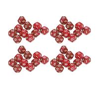 Dés polyédriques 40 pièces, Jeu de dés à 12 Faces, Chiffres clairs, étanches, empêchent l'oxydation, Jeu de dés à 12 Faces pour l'enseignement du Jeu (Red)