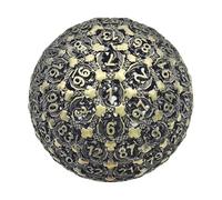 Dés polyédriques à 100 faces, dés de jeu de rôle - Dés polyédriques à un seul métal | Outil de divertissement avec design de découpes en métal pour joueurs et collectionneurs sérieux