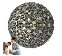 Dés Polyédriques D100 - Compact 100 Faces, Construction En Résine Durable, Chiffres Gravés Vibrants | Accessoire De Jeu Utilisé Pour Les Campagnes De RPG Fantastiques, Les Expositions De Collectionneu