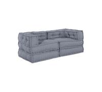 vidaXL Poufs modulaires en tissu gris 2 pièces