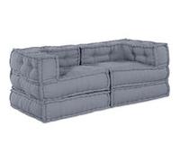 Des poufs modulaires en tissu gris 2 pièces G