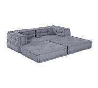 Des Poufs Modulaires Vidaxl En Tissu Gris - 2 Pièces Gris