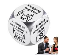 Dés pour couples pour adultes, dés de rendez-vous pour couples, dés de choix en acier inoxydable, sélecteur d'options cube outil pour prendre des décisions de la Saint-Valentin Rencontres Couples P