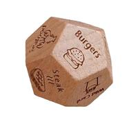 Dés pour Le dîner : dés en Bois pour décision Alimentaire à 12 Faces, dés en Bois pour Choix Alimentaire | Jeux de dés polyédriques pour décider des Aliments, dés de Rendez-Vous Nocturnes,