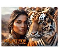 Des prédateurs sur la voie des câlins, Version française (Calendrier mural 2026 DIN A3 portrait), Calendrier CALVENDO mensuel