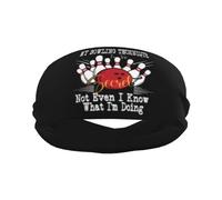 des Quilles De Bowling Qui Volent en Surimpression Affichent « Ma Technique De Bowling Top Secret ». Femme Homme Serre Tete Absorbe La Transpiration Bandeaux Respirant Bandeau De Sport