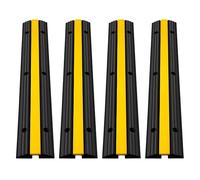 Des ralentisseurs, Ralentisseur en caoutchouc, ralentisseur modulaire, protecteur de câble à 1 canal, paquet 4, noir et jaune