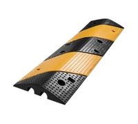 Des ralentisseurs, Ralentisseur en caoutchouc, rampe de protection câble ralentisseur jaune noir 100x30x5-6cm(2 Cable Slots,100 * 30 * 5cm)