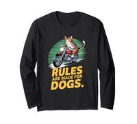 des règles drôles conçues pour Les Chiens, Les Motos et Les Chats Manche Longue