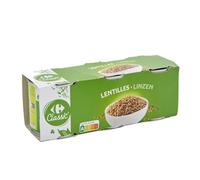 Des repas rapides et savoureux avec les lentilles CARREFOUR CLASSIC', format familial malin de 3x130g, source de protéines végétales, Nutriscore A, origine France - Lot de 4