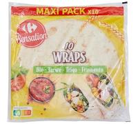 Des repas rapides et variés à garnir selon vos envies - CARREFOUR SENSATION - Wraps blé, format familial de 10 - 620g - Lot de 3