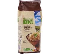 Des repas sains et savoureux en un clin d'oeil avec CARREFOUR BIO Riz basmati complet biologique, format 500g pratique pour toute la famille - Lot de 4