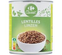 Des repas végétaux prêts en un clin d'oeil avec les Lentilles CARREFOUR CLASSIC', le format pratique de 530g pour vos plats du quotidien - Lot de 4