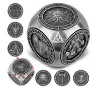 Dés Rotatifs du Bout des Doigts DND, 7-en-1 Métallique D&D Dés avec Relief 3D, Dés Polyédriques Tournants D&D, Cadeaux DND avec Boîte Cadeau, RPG, Jeu de Rôle, Accessoires de Jeu de Société, Argenté