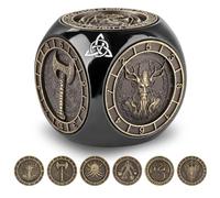 Dés Rotatifs du Bout des Doigts DND, 7-en-1 Métallique D&D Dés avec Relief 3D, Dés Polyédriques Tournants D&D, Cadeaux DND avec Boîte Cadeau, RPG, Jeu de Rôle, Accessoires de Jeu de Société, Noir