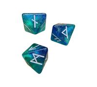 Dés Runes mystiques en Acrylique, 3 pièces, dés à 8 Faces, Tons polyédriques Assortis avec Symboles et Jeu en Acrylique à Double Ton