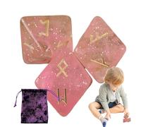 Dés runiques - Dés runiques fantastiques à 8 faces avec lettres et accessoires rituels occidentaux Écrous runiques avec sac sculpté en résine
