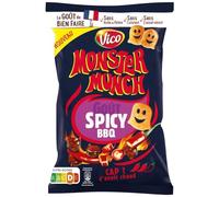Des saveurs intenses et relevées pour vos pauses - MONSTER MUNCH Chips Spicy BBQ, Sachet de 75g - Lot de 4