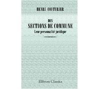 Des sections de commune. Leur personnalité juridique