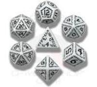 Dés - Set de 7 dés pour RPG - Runic Blanc & Noir Blanc G