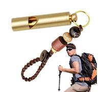 Des sifflets forts pour les adultes, un coup de sifflet de survie - Whistle de coaching en laiton en laiton doré - Pendre de clés de voiture de bon augure, outil de survie en plein air multifonctionne