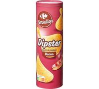 Des tuiles croustillantes pour un apéritif gourmand sans préparation - CARREFOUR SENSATION Chips Tuiles Saveur Bacon - Boîte de 170g - Lot de 4