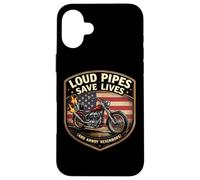 des tuyaux bruyants sauvent des Vies et ennuient Les voisins | Chopper Motorcycle USA Coque pour iPhone 16 Plus
