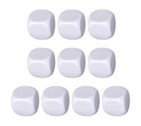 Dés vierges, cubes de dés vierges 10X dés cubes en acrylique blocs blancs | Écrire à Six faces sur des Cubes blancs pour les blocs de construction de numéros d'autocollants faisant le comptage mathé