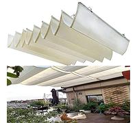 des voiles de Couverture Solaire, Voile d'ombrage rétractable avec Rail Coulissant en Acier Inoxydable, PEHD, Blanc, Plusieurs Tailles(2.2x3m)