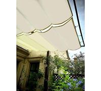 des voiles de Couverture Solaire, Voile d'ombrage rétractable et imperméable for pergola, Bleu Saphir et Blanc cassé, Plusieurs Tailles Disponibles.(1.3x3m)