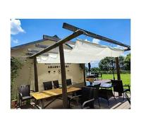 des voiles de Couverture Solaire, Voile d'ombrage rétractable imperméable en Polyester PU, Blanc cassé, Bleu Saphir, Plusieurs Tailles(1.2x4m)