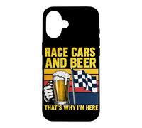 des Voitures de Course et de la bière, C'est Pourquoi Je suis Ici Funny Car Racing Coque pour iPhone 16