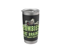 Des zombies drôles mangent des cerveaux, ne vous inquiétez pas, vous êtes un zombie en sécurité Gobelet isotherme en acier inoxydable double paroi