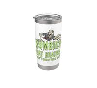 Des zombies drôles mangent des cerveaux, ne vous inquiétez pas, vous êtes un zombie en sécurité Gobelet isotherme en acier inoxydable double paroi