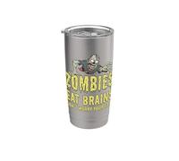 Des zombies drôles mangent des cerveaux, ne vous inquiétez pas, vous êtes un zombie en sécurité Gobelet isotherme en acier inoxydable double paroi