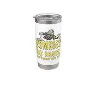 Des zombies drôles mangent des cerveaux, ne vous inquiétez pas, vous êtes un zombie en sécurité Gobelet isotherme en acier inoxydable double paroi