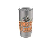 Des zombies drôles mangent des cerveaux, ne vous inquiétez pas, vous êtes un zombie en sécurité Gobelet isotherme en acier inoxydable double paroi