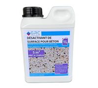 Désactivant de Surface Béton GRC - Retarde la prise pour Béton Lavé 2-4 mm - Prêt à l’emploi - 1L pour ~ 5 m² - Application Facile au Pulvérisateur - Surface Esthétique et Antidérapante