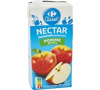Désaltérez toute la famille au quotidien avec le nectar de pomme CARREFOUR CLASSIC', format familial 2L en carton pratique - Lot de 4