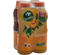 Désaltérez-vous sans culpabilité avec le Thé Glacé Pêche CARREFOUR SENSATION, format familial 4x50 aible en calories - Lot de 3