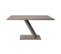 DESALTO table carré ELEMENT 148 x 148 cm (Ciment gris - Base en acier/ Plateau en MDF recouvert)