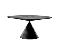 DESALTO table oval CLAY (110x160 cm / Pierre de lave - Base en polyuréthane / Plateau MDF avec revêtement)
