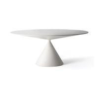 DESALTO table ovale pour l'extérieur CLAY OUTDOOR 200 x 120 cm (Concrete - Base en polyuréthane / Plateau en cristal trempé avec revêtement)