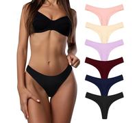Desanlapi String Tanga Femme Coton Lot de 6, sous-vêtements Femme Sexy Chic, Culotte Taille Basse Stretch Confortable, Sport Women Thong Underwear Hipster Brésilien Slip Multipack UN9 L